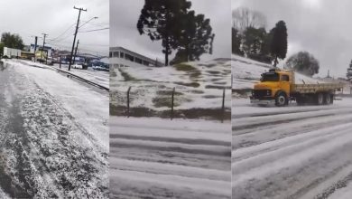 Tempestade de granizo transforma cidade em “mundo branco” e causa destruição no Paraná