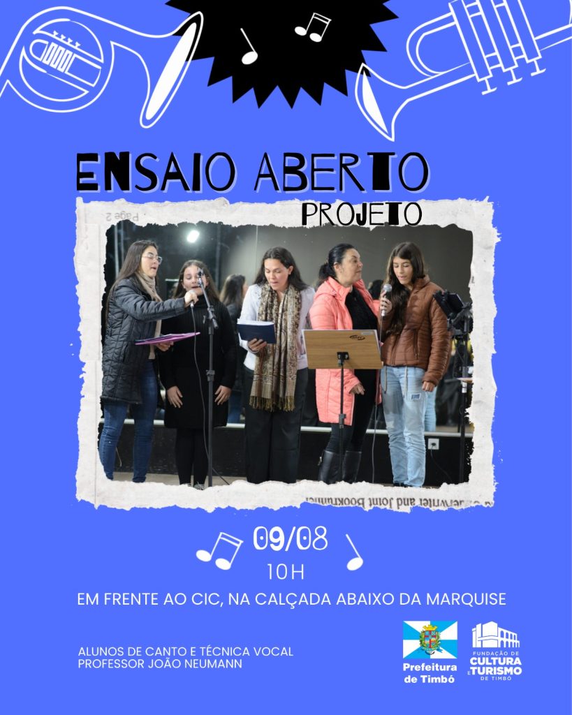 Música ao vivo, talento local e clima de feira: Timbó recebe nova edição do Projeto Ensaio Aberto neste sábado; confira