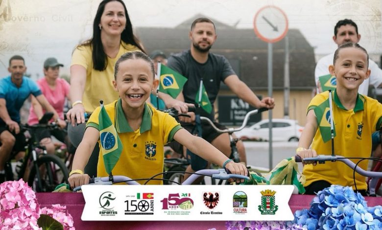 Passeio Ciclístico Verde e Amarelo anima programação da Festa Trentina em Rio dos Cedros