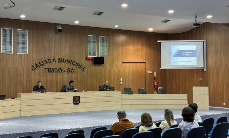 Audiência pública na Câmara de Timbó discutiu metas da LDO 2026