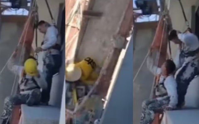 Momentos de pânico: andaime falha e deixa operários suspensos em obra de luxo em SC