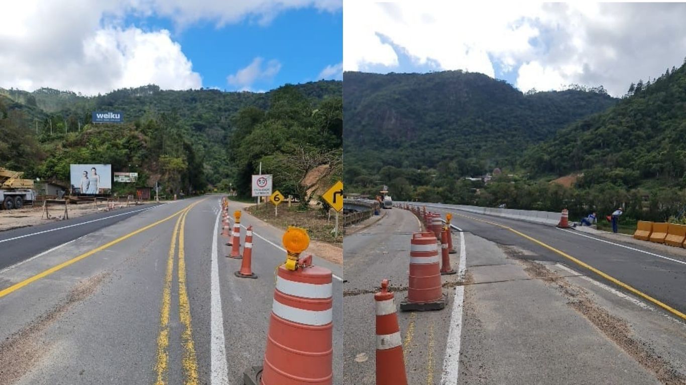 DNIT libera trânsito em dois sentidos na ponte da BR-470 em Ibirama