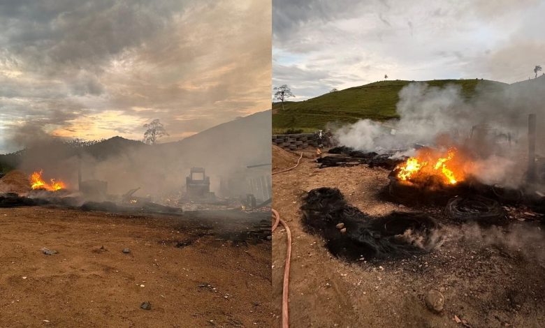 Rancho de madeira é destruído por incêndio em Rio dos Cedros