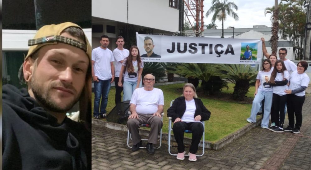 Vestidos de branco, familiares de Alifer clamam por justiça em ato no Fórum de Indaial