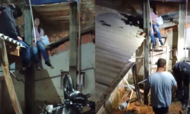 Deu ruim na manobra: dupla vai parar no telhado após acidente em Camboriú