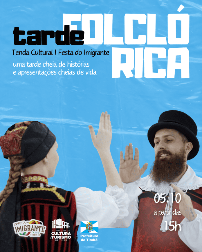 Inscrições abertas para Tarde Folclórica da 33ª Festa do Imigrante em Timbó