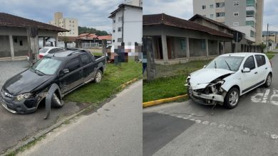 Colisão entre dois carros deixa uma mulher ferida em Timbó