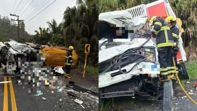 Grave acidente entre dois caminhões deixa um morto e um ferido em Dona Emma