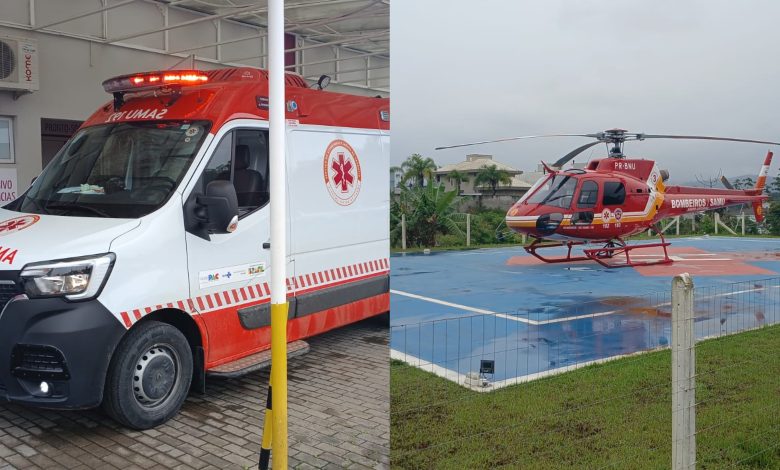 Mulher é atropelada em faixa de pedestre em Indaial e sofre suspeita de fraturas nas pernas