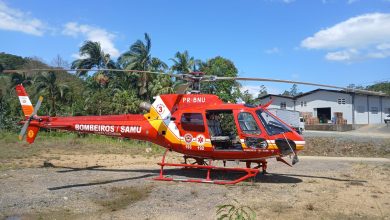 Homem é socorrido com suspeita de AVC em Indaial e transferido de helicóptero Arcanjo para Blumenau