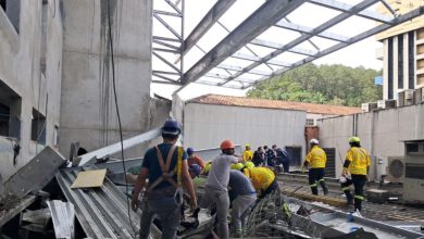 Desabamento em obra do Hospital de Olhos de Blumenau deixa um morto e pelo menos quatro feridos