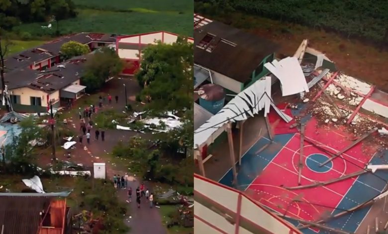 Diretora e professores salvam crianças durante tornado em escola de SC