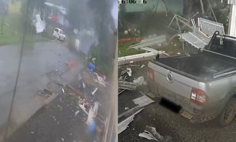 Em segundos, tornado arranca casa e deixa rastro de destruição em cidade de SC