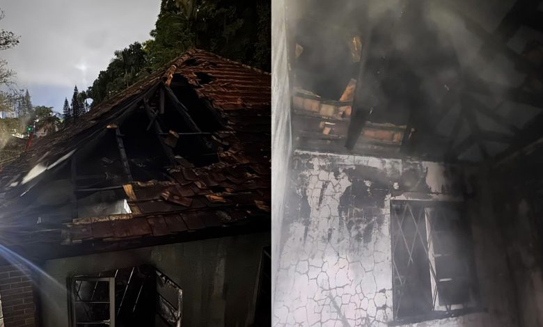 Incêndio atinge casa possivelmente usada por pessoas em situação de rua em Blumenau