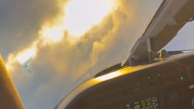 Piloto registra pôr do sol deslumbrante e vídeo impressiona nas redes