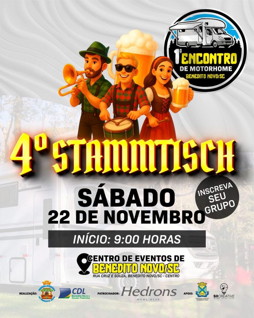 Benedito Novo realiza o IV Stammtisch no dia 22 de novembro