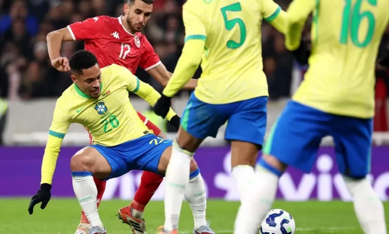 Seleção brasileira encerra 2025 com empate e pênalti perdido em jogo contra Tunísia