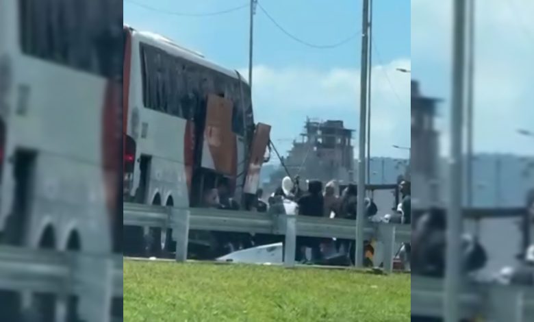 Emboscada na BR-101: foguete explode e atinge homem na cabeça durante ataque entre torcidas em SC