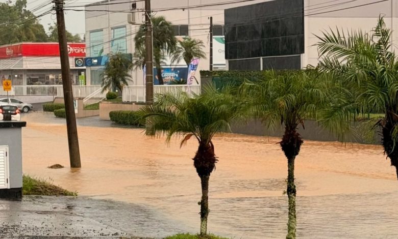 Defesa Civil de Timbó monitora áreas alagadas após chuva diminuir e avalia situação de moradores