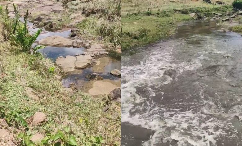 Cabeça d’água surpreende ao transformar rio seco em poucos segundos