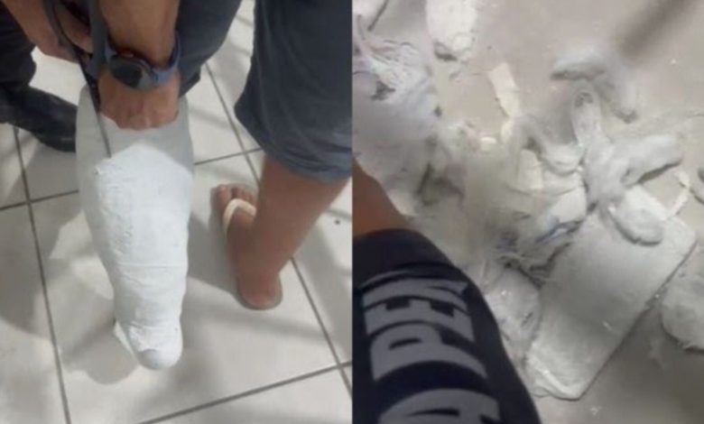 Homem tenta driblar segurança com gesso falso e é flagrado com eletrônicos em presídio de SC