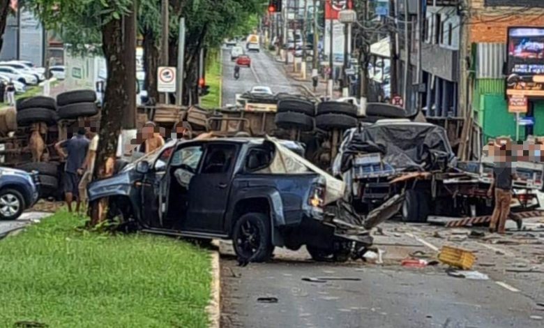 Engavetamento em Chapecó deixa mais de 8 pessoas feridas