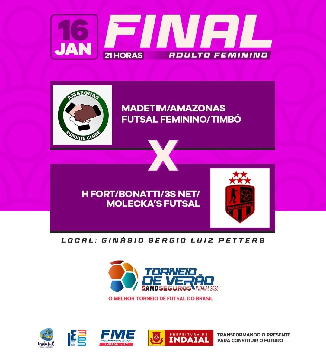 Futsal feminino de Timbó estreia no Torneio de Verão de Indaial nesta sexta