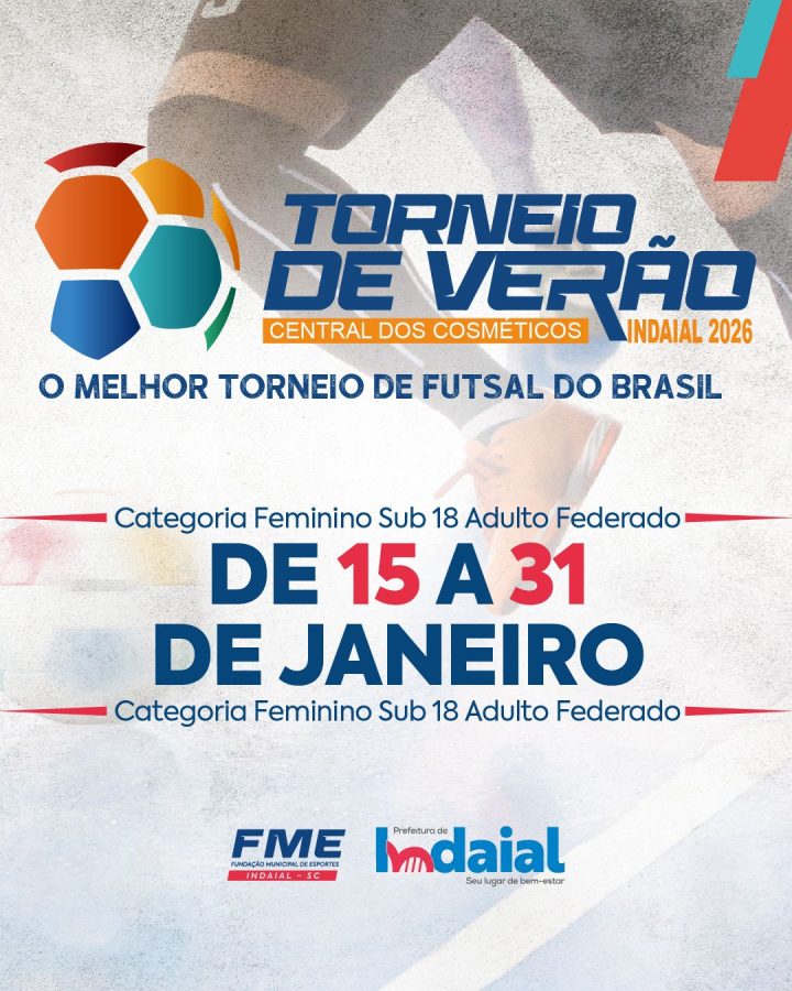 Indaial recebe 39º Torneio de Verão de Futsal em janeiro com disputas em três categorias