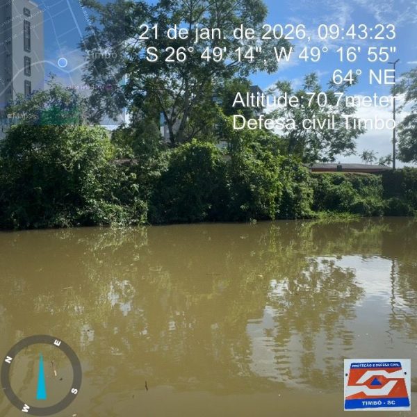 Defesa Civil de Timbó realiza ações preventivas com mapeamento ao longo do Rio Benedito