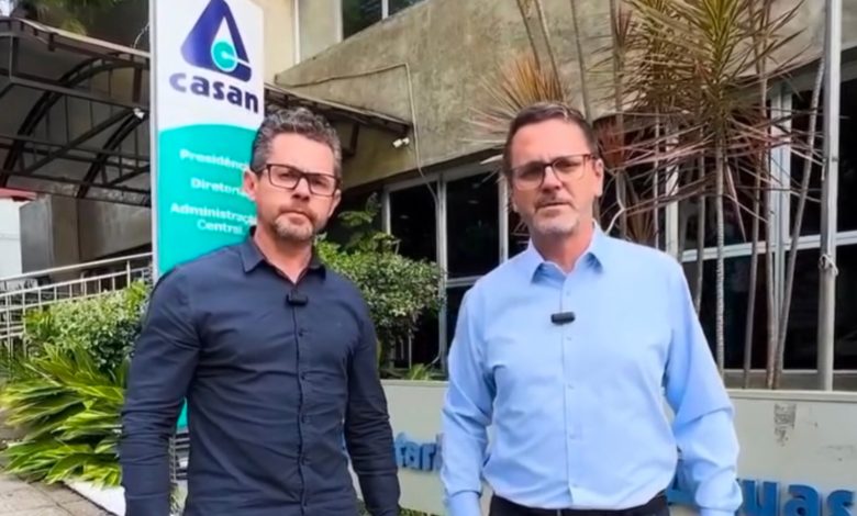 Prefeito e vice-prefeito de Indaial cobram, na Casan, melhorias no abastecimento de água do município