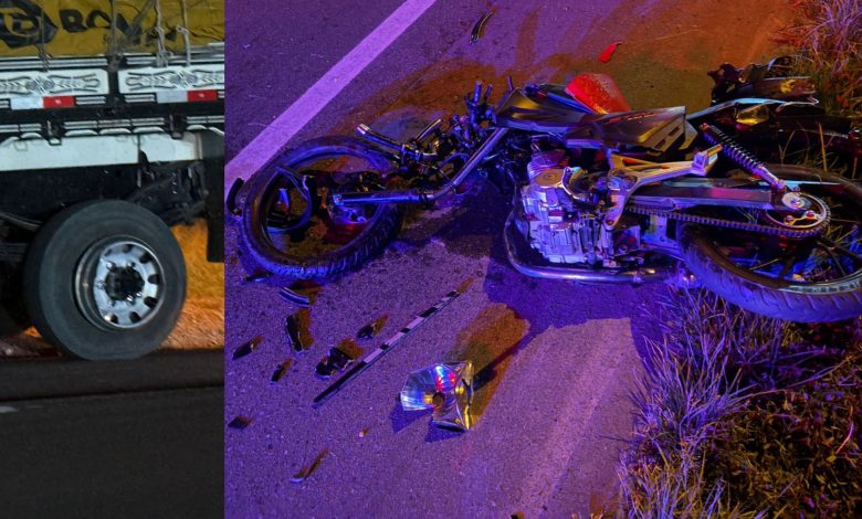 Grave colisão entre moto e caminhão deixa motociclista em estado crítico na BR-470, em Apiúna