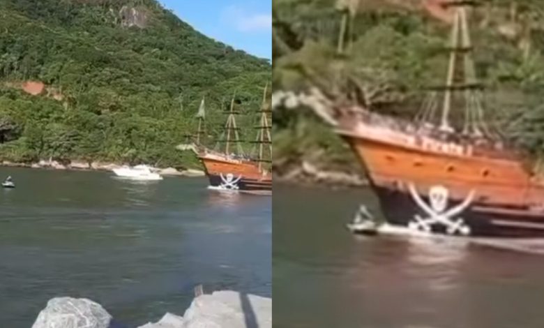 Barco turístico atinge moto aquática e deixa mulher ferida em Balneário Camboriú