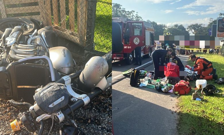 Colisão violenta em Pomerode deixa motociclista inconsciente e mobiliza resgate aéreo
