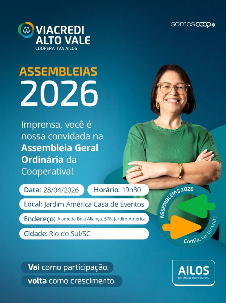 Assembleia da Viacredi Alto Vale acontece dia 28 com participação digital dos cooperados