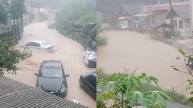 Chuva intensa no domingo de Páscoa causa alagamentos, deslizamentos e mobiliza força-tarefa em Blumenau