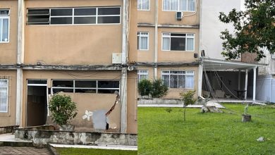 Prédio afunda durante a noite, moradores fogem às pressas e três ficam feridos em SC