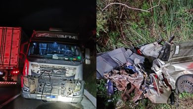 Colisão entre carro e caminhão termina com mãe e bebê mortos em rodovia de SC