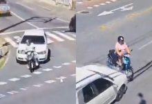 Homem bêbado é preso após atropelar motociclista e ferir mulher durante fuga em Blumenau