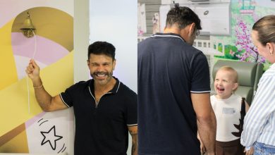 Entre música e emoção: Marcos, da dupla com Belutti, surpreende crianças em tratamento oncológico em Blumenau