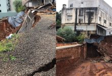 Deslizamento de terra coloca casas em risco e obriga moradores a deixar imóveis em SC