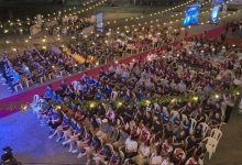 Mais de mil pessoas lotam abertura das Olimpíadas Entre Empresas em Timbó. Fotos: Raphael Carrasco e Rafael Diniz/PMT.