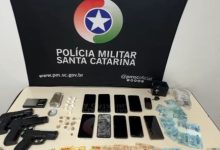 Polícia Militar desarticula ponto de tráfico após denúncia durante ronda no centro de Rio dos Cedros. Foto: COPOM de Indaial.