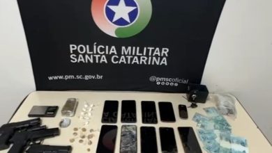 Polícia Militar desarticula ponto de tráfico após denúncia durante ronda no centro de Rio dos Cedros. Foto: COPOM de Indaial.