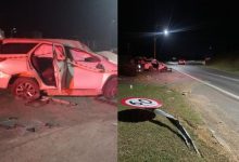 Hilux capota em Rodeio, é abandonada pelo motorista e polícia descobre que veículo era furtado