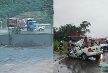 Grave acidente na BR-470 em Indaial deixa duas vítimas fatais após colisão entre caminhão e carro