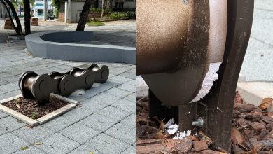 Patrimônio público: Praça do Cicloturismo, em Timbó, é alvo de vandalismo