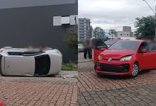 Colisão entre dois carros deixa passageiro ferido em Timbó