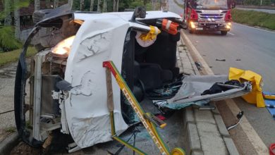 Motorista fica ferido após capotamento na BR-470, em Indaial
