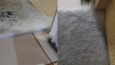 Granizo transforma ruas em tapetes de gelo e causa danos em cidades de SC