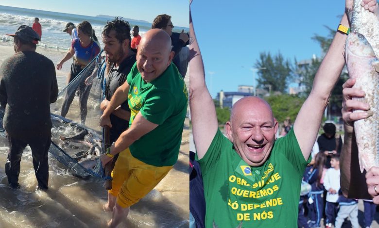 Luciano Hang participa de pesca da tainha em Bombinhas e defende tradição dos pescadores catarinenses